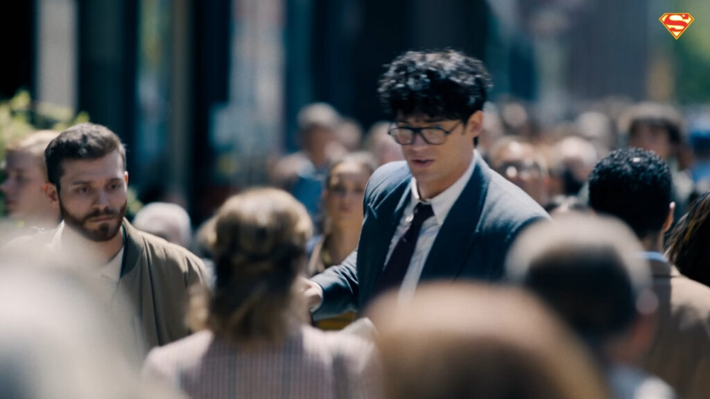 Superman Walking as human scene