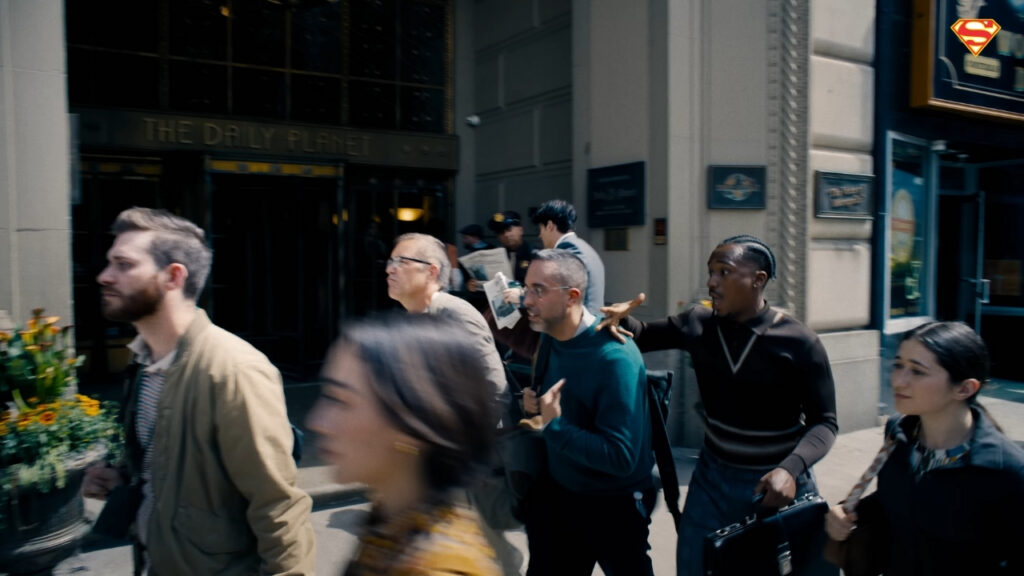 People walking in Superman Movie